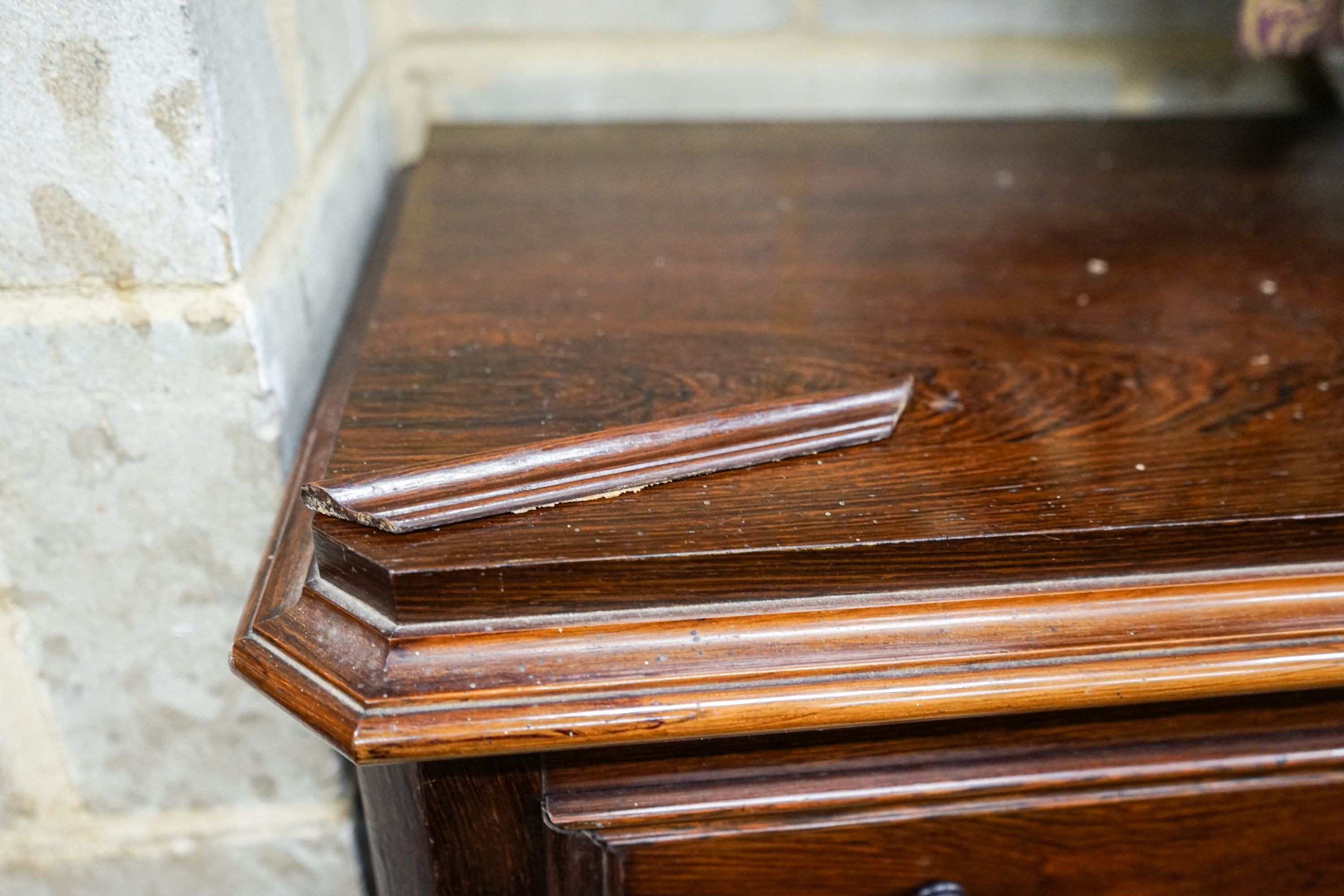 A 19th century French rosewood tall secretaire chest, width 80cm, depth 44cm, height 156cm